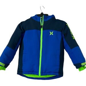 Hurley Kids Blue and Green Hooded Jacket 5/6y